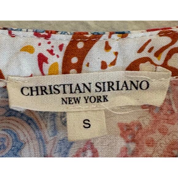 CHRISTIAN SIRIANO | Top Blouse Peasant Floral Western Fall Paisley Boho | SMALL - Picture 6 of 6